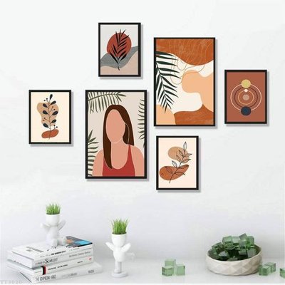 Tải file gốc in lụa File tranh treo bộ 6 tấm tối giản Minimalist Art TT3020 siêu nét