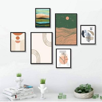 File ảnh File tranh treo bộ 6 tấm tối giản Minimalist Art TT3036 (gốc) cho trang trí nhà hàng