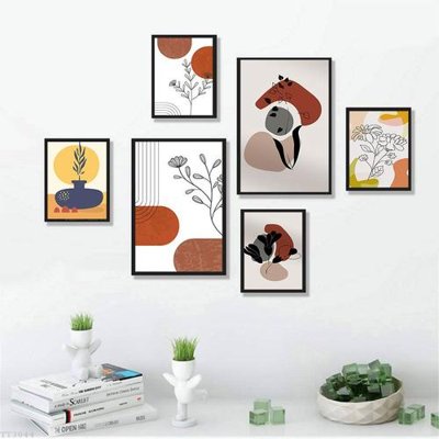 File gốc File tranh treo bộ 6 tấm tối giản Minimalist Art TT3044 (in mica) trang trí
