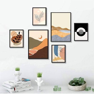 File gốc File tranh treo bộ 6 tấm tối giản Minimalist Art TT3060 (in lụa) tranh thuận buồm