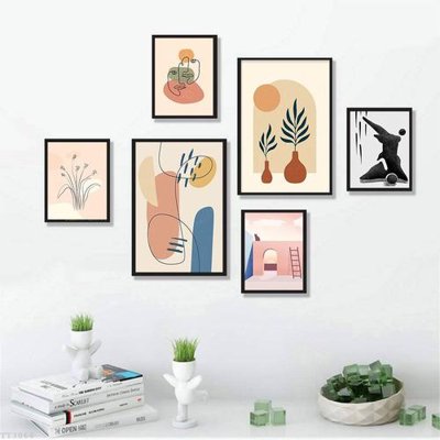 File tranh in tráng gương File tranh treo bộ 6 tấm tối giản Minimalist Art TT3066 (siêu nét)