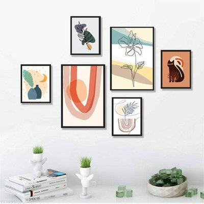 Cung cấp file tranh gốc File tranh treo bộ 6 tấm tối giản Minimalist Art TT3095 độc quyền