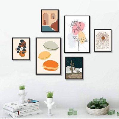 File gốc File tranh treo bộ 6 tấm tối giản Minimalist Art TT3107 (in lụa) chi tiết cao