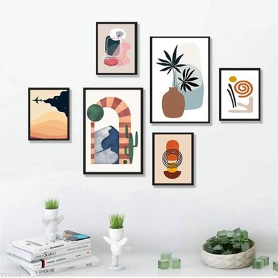 File gốc File tranh treo bộ 6 tấm tối giản Minimalist Art TT3150 (in tráng gương) ốp tường