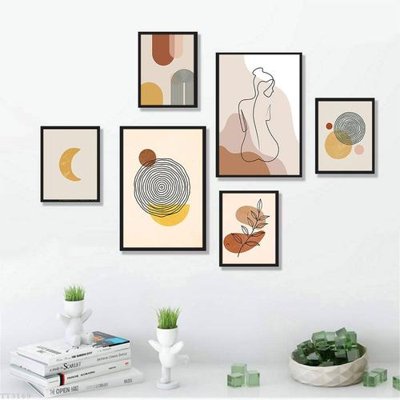File in ấn File tranh treo bộ 6 tấm tối giản Minimalist Art TT3169 chuyên nghiệp