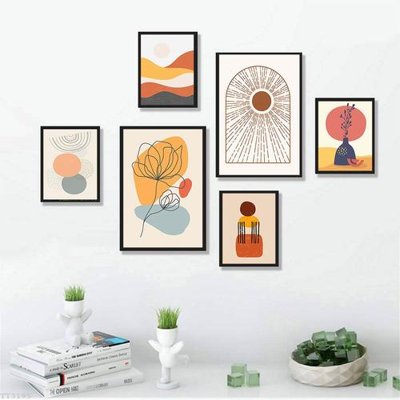 File in trần File tranh treo bộ 6 tấm tối giản Minimalist Art TT3195 (bản gốc) mây trời