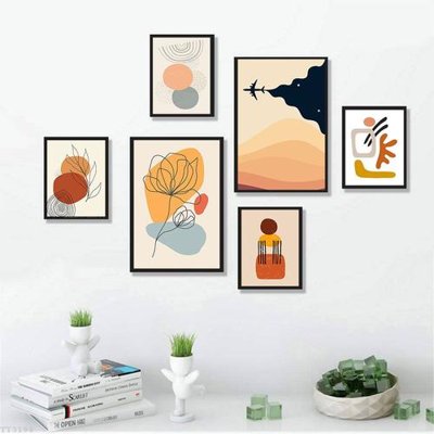 File in ấn File tranh treo bộ 6 tấm tối giản Minimalist Art TT3198 (bản gốc) cao cấp