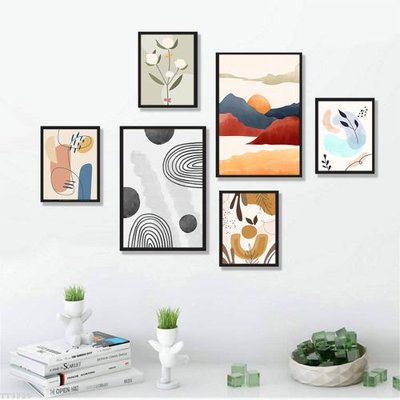 File tranh PSD File tranh treo bộ 6 tấm tối giản Minimalist Art TT3225 chất lượng cao