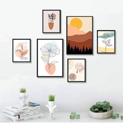 File gốc File tranh treo bộ 6 tấm tối giản Minimalist Art TT3231 (in tráng gương) sang trọng