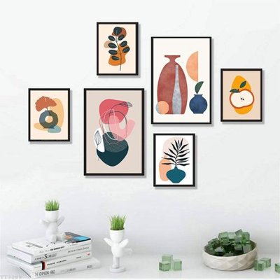 File gốc File tranh treo bộ 6 tấm tối giản Minimalist Art TT3289 (in tráng gương) ốp tường