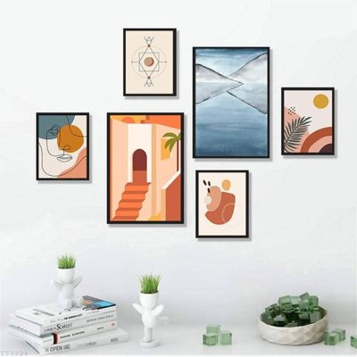 Tải về hình ảnh gốc File tranh treo bộ 6 tấm tối giản Minimalist Art TT3324 sắc nét