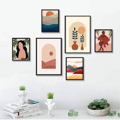 File ảnh File tranh treo bộ 6 tấm tối giản Minimalist Art TT3338 (gốc) cho trang trí nội thất