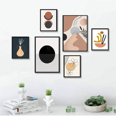 Hình ảnh file gốc in trần nhà File tranh treo bộ 6 tấm tối giản Minimalist Art TT3342