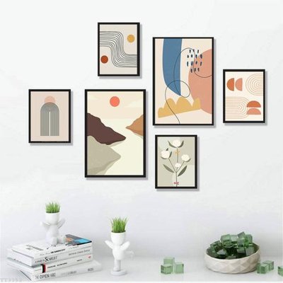 Hình ảnh file gốc File tranh treo bộ 6 tấm tối giản Minimalist Art TT3352 (chất lượng cao)