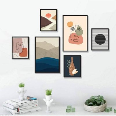 File in ấn cao cấp File tranh treo bộ 6 tấm tối giản Minimalist Art TT3365 (file gốc)