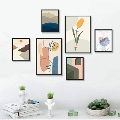 File tranh File tranh treo bộ 6 tấm tối giản Minimalist Art TT3366 (ảnh gốc) độc quyền