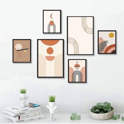 File in ấn cao cấp File tranh treo bộ 6 tấm tối giản Minimalist Art TT3370 (file gốc)