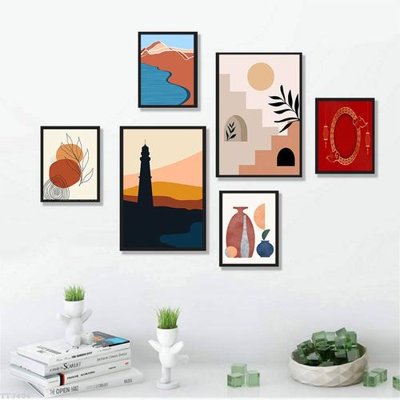File in ấn File tranh treo bộ 6 tấm tối giản Minimalist Art TT3406 chuyên nghiệp