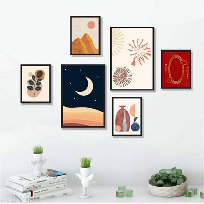Tải file gốc in lụa File tranh treo bộ 6 tấm tối giản Minimalist Art TT3442 siêu nét