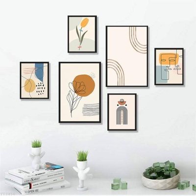 File in ấn chuyên nghiệp File tranh treo bộ 6 tấm tối giản Minimalist Art TT3456 (file gốc)
