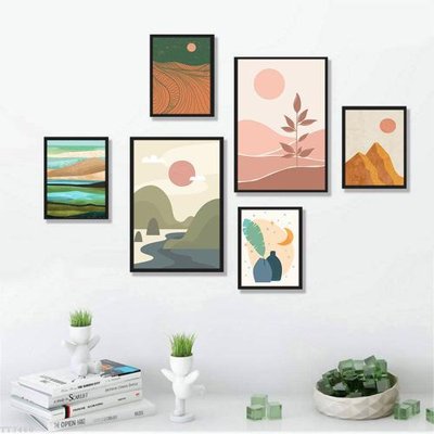 File in trần File tranh treo bộ 6 tấm tối giản Minimalist Art TT3460 (file gốc) chủ đề vũ trụ
