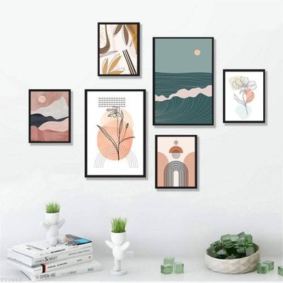 File in trần File tranh treo bộ 6 tấm tối giản Minimalist Art TT3462 (file gốc) hoa văn 3D