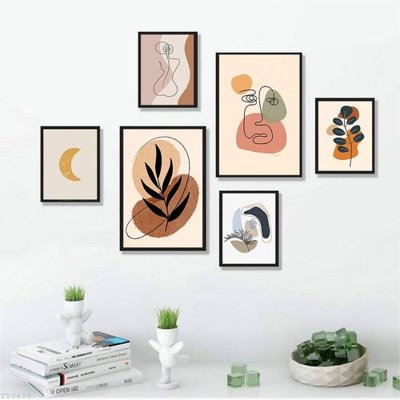 File ảnh File tranh treo bộ 6 tấm tối giản Minimalist Art TT3470 (gốc) trang trí khách sạn