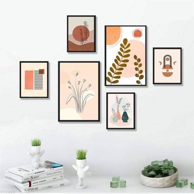 File in lụa File tranh treo bộ 6 tấm tối giản Minimalist Art TT3486 (phong cảnh) File tranh treo bộ 6 tấm tối giản Minimalist Art TT3486