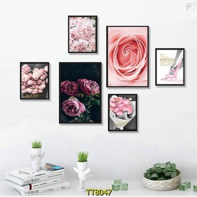 File tranh File tranh bộ 6 tấm TT80047 (bản gốc) in lụa dán tường