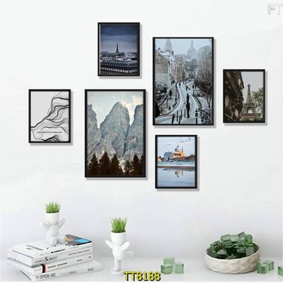 File tranh File tranh bộ 6 tấm TT80188 (gốc) in trên kính