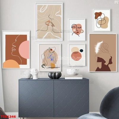 Ảnh gốc File bộ tranh treo tường decor TTK1346 (nét căng) in mica