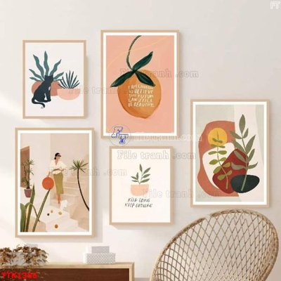 File in trần File bộ tranh treo tường decor TTK1355 (file gốc) xuyên sáng