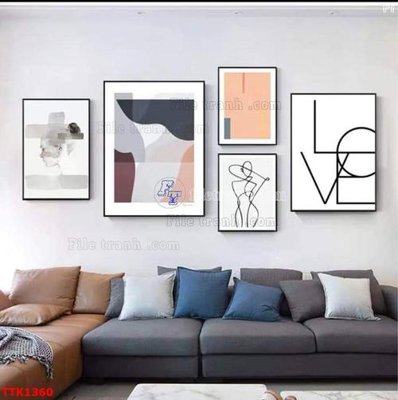 Chi tiết file gốc File bộ tranh treo tường decor TTK1360 (cho in tráng gương)