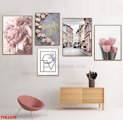 Hình ảnh file gốc File bộ tranh treo tường decor TTK1370 cho in UV