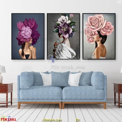 File gốc File bộ tranh treo tường decor TTK1381 (cho in ấn) từ kho Filetranh
