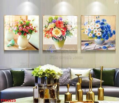 File tranh File bộ tranh treo tường decor TTK1623 (gốc) chủ đề trừu tượng
