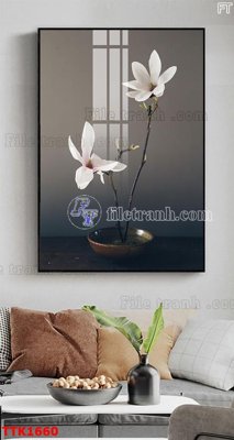 File tranh File bộ tranh treo tường decor TTK1660 (bản gốc) in lụa 5D