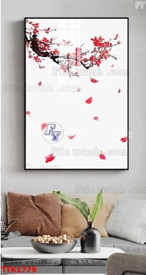 Download file gốc File bộ tranh treo tường decor TTK1779 (in lụa) hoa lá