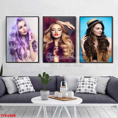 File gốc File bộ tranh treo tường decor TTK1808 (in lụa) hoa văn cổ điển