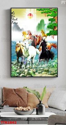 File in trần File bộ tranh treo tường decor TTK1842 (file gốc) hoa văn 3D