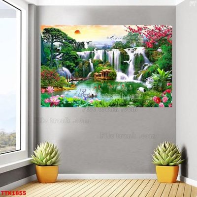 File in lụa File bộ tranh treo tường decor TTK1855 (tân cổ điển) File bộ tranh treo tường decor TTK1855