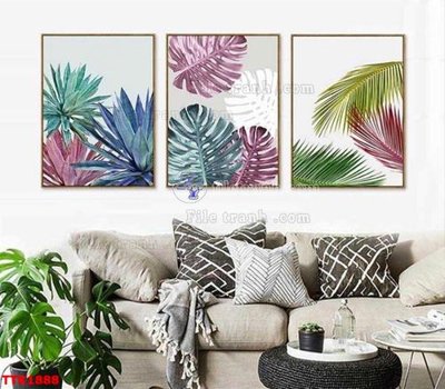 Download file gốc File bộ tranh treo tường decor TTK1888 (in lụa) tranh 3D