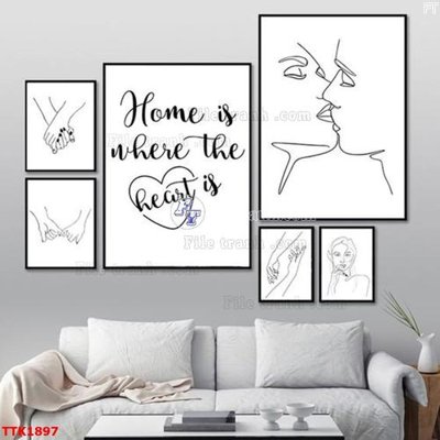 File gốc File bộ tranh treo tường decor TTK1897 (in lụa) tranh mã đáo