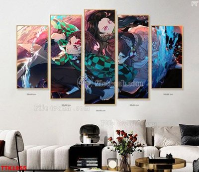 Download file tranh PSD File bộ tranh treo tường decor TTK1955 để chỉnh sửa