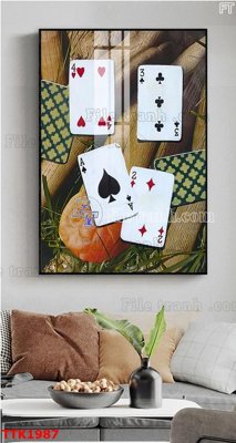 Ảnh gốc File bộ tranh treo tường decor TTK1987 (nét căng) in mica