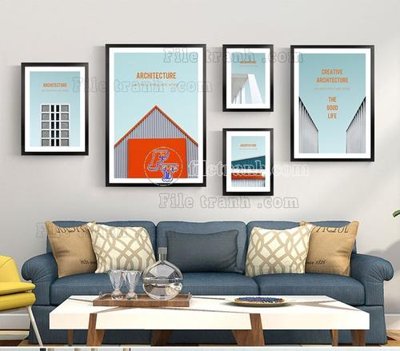 File in mica File tranh bộ hiện đại TTK2544 (bản gốc) làm vách ngăn