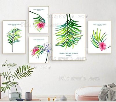 File gốc File tranh bộ hiện đại TTK2547 (in lụa) hoa văn cổ điển