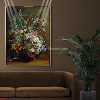 File tranh in trần Tranh tĩnh vật sơn dầu hoa châu âu TV104 (ảnh gốc siêu nét)