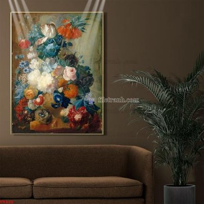 Tải file Tranh tĩnh vật sơn dầu hoa châu âu TV125 (gốc) chủ đề hoa sen