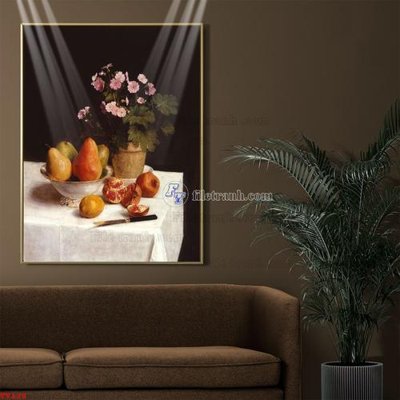 File gốc Tranh tĩnh vật sơn dầu hoa châu âu TV128 (vector) cho in ấn